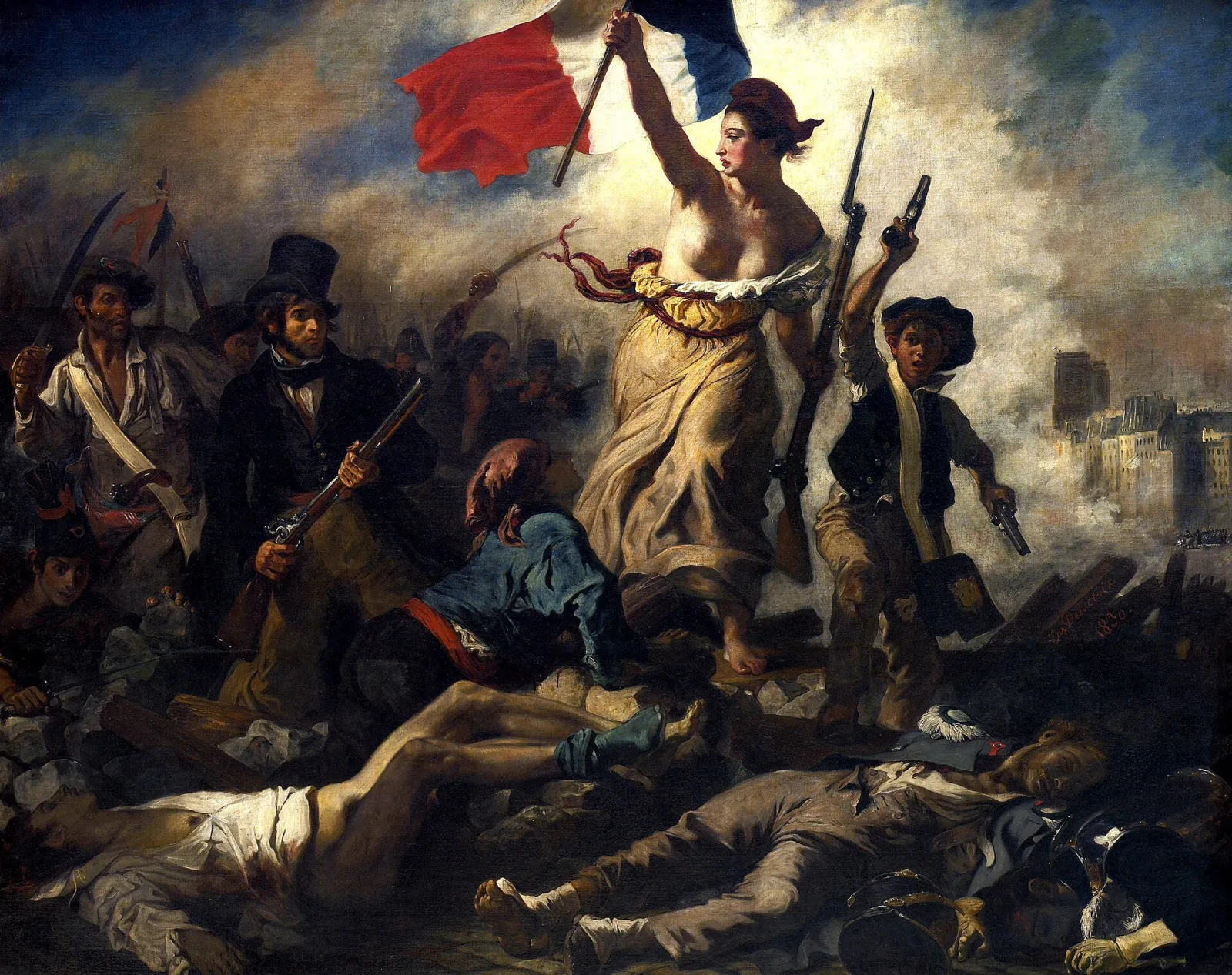 La libertad guiando al pueblo, cuadro de Delacroix sobre la revolución de 1830 en París