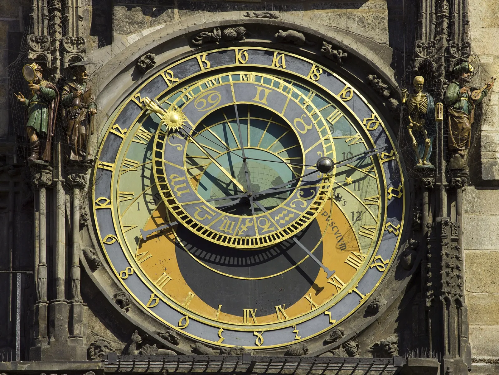 Esfera del Reloj Astronómico del Ayuntamiento de la Ciudad Vieja de Praga