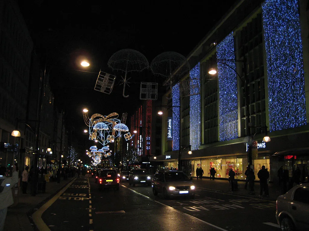 La Calle Oxford Street de Londres en Navidades