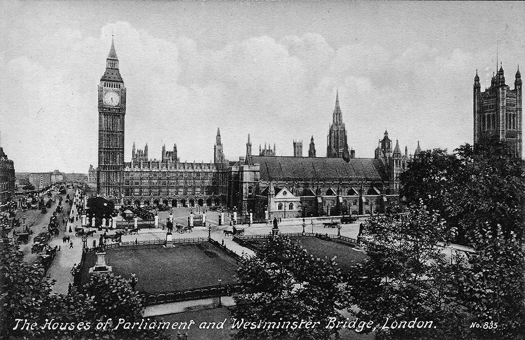 Foto de la Plaza del Parlamento de Londres del año 1896