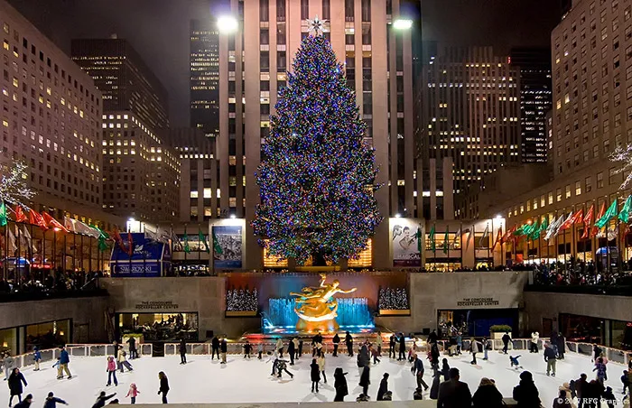 Foto de Sunken Garden del Rockefeller Center en Navidades