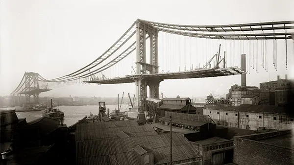 Foto Histórica del Puente de Manhattan de Nueva York tomada el 27 de Marzo de 1909