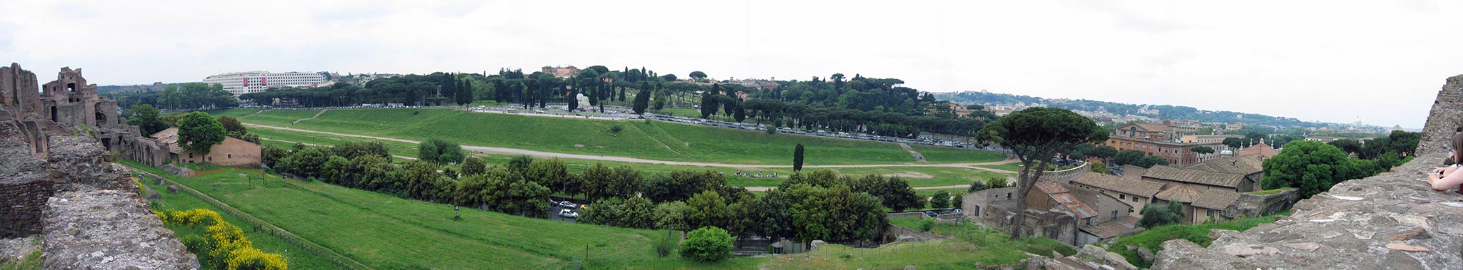 Panorámica del Circo Máximo tomada desde lo alto del Palatino