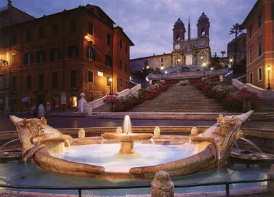 Plaza de España en Roma, con la escalinata al fondo