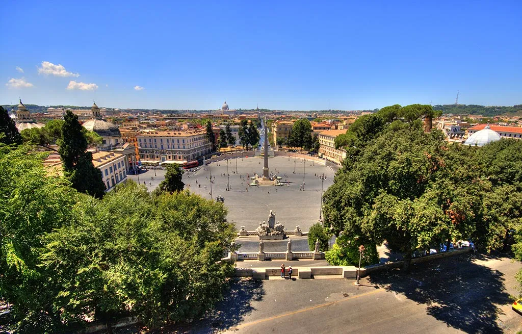Vista de la Plaza del Popolo de Roma